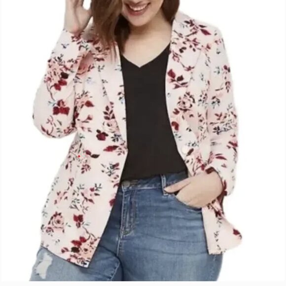 Lane Bryant Women’s‎ Size 22P Floral The Bryant Structured Classic Blazer Jacket - Picture 1 of 10